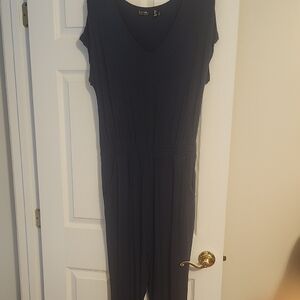 Nicole Miller Deep Blue V-Neck Jumpsuit